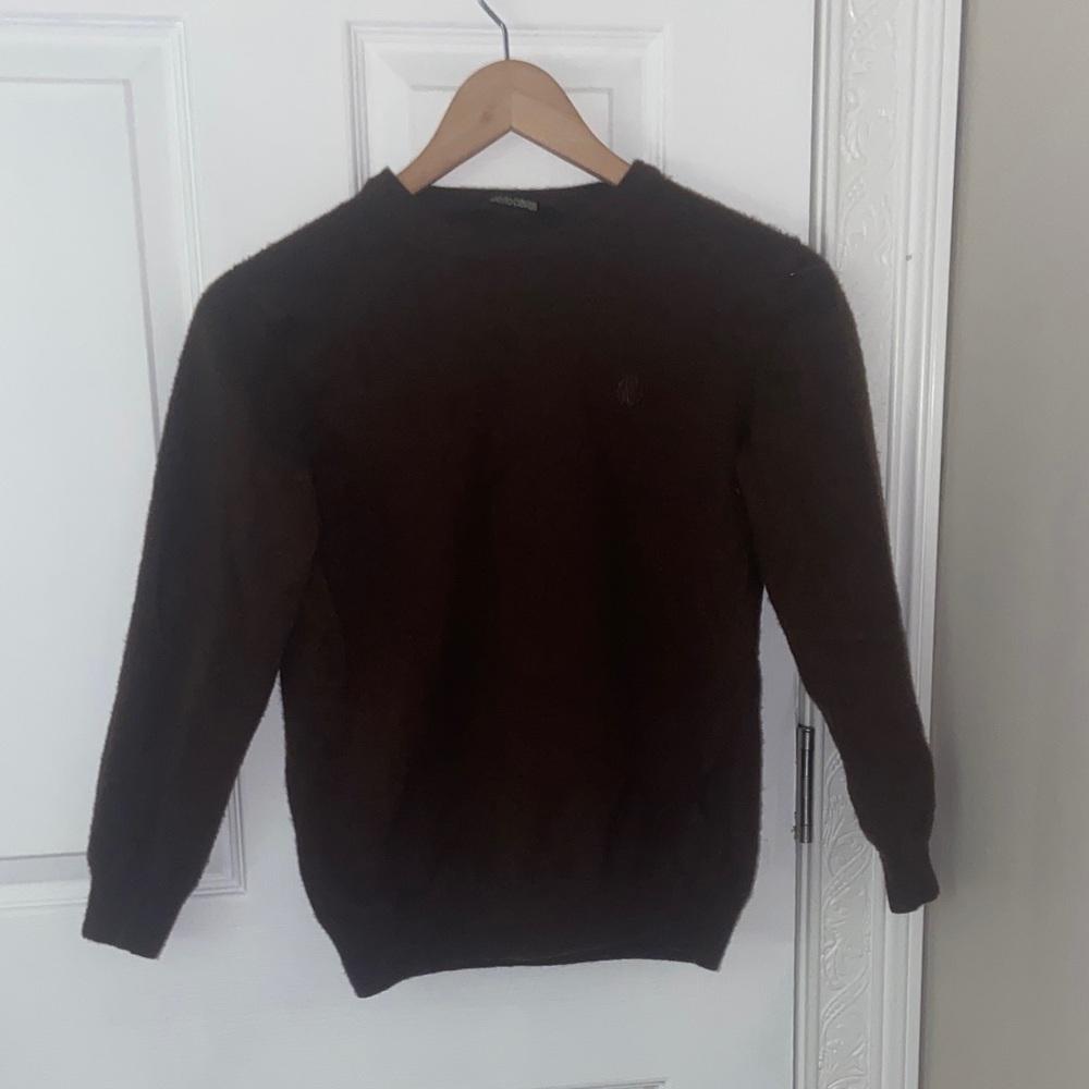 Roberto Cavalli Rich Brown Crewneck Sweater